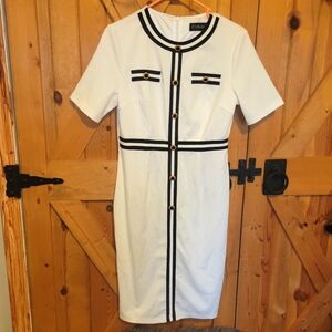 Womens black & white dress short sleeve size large